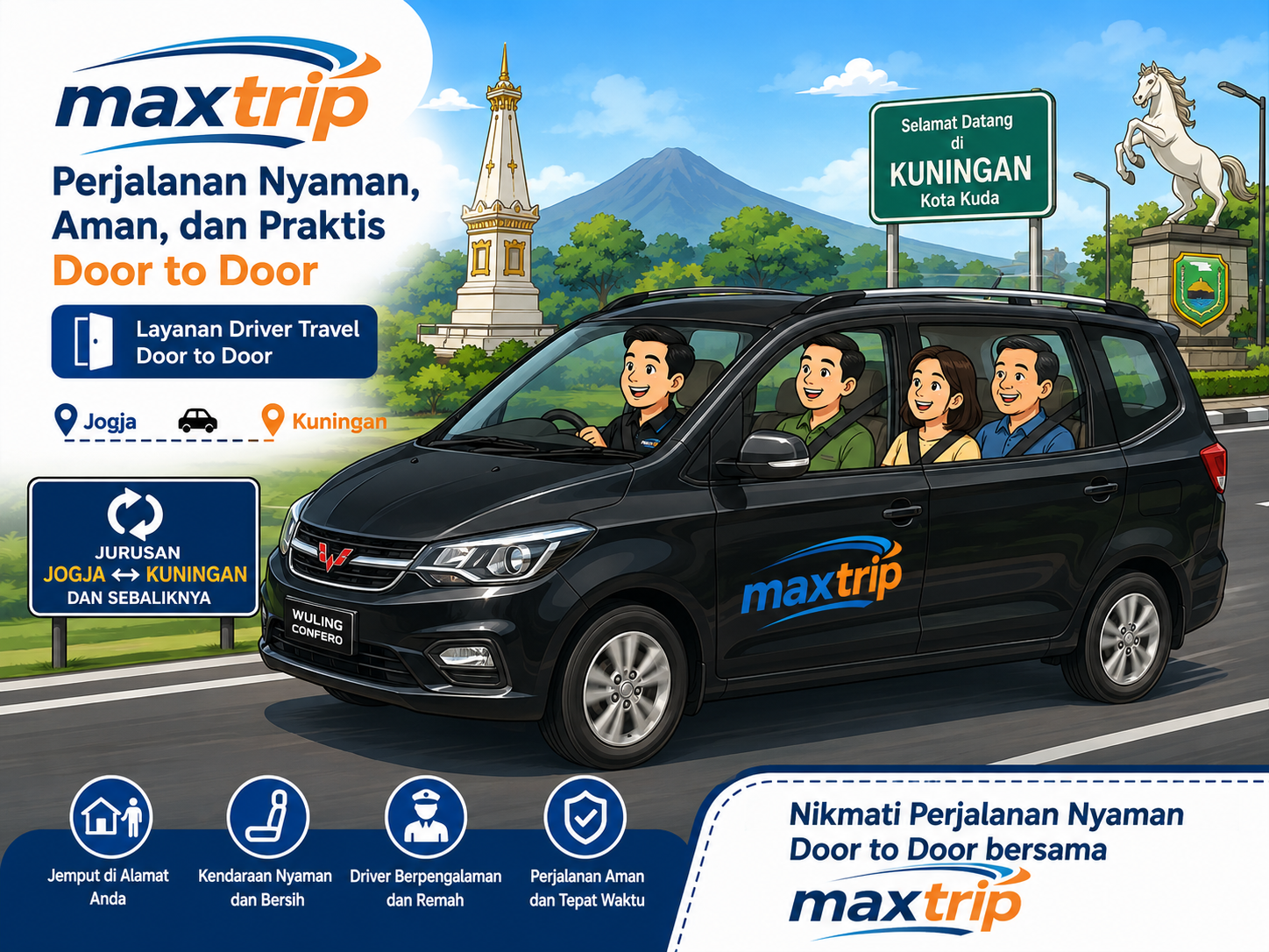 Travel dan pengiriman paket / barang door to door jurusan Jogja Kuningan dan sebaliknya by maxtrip
